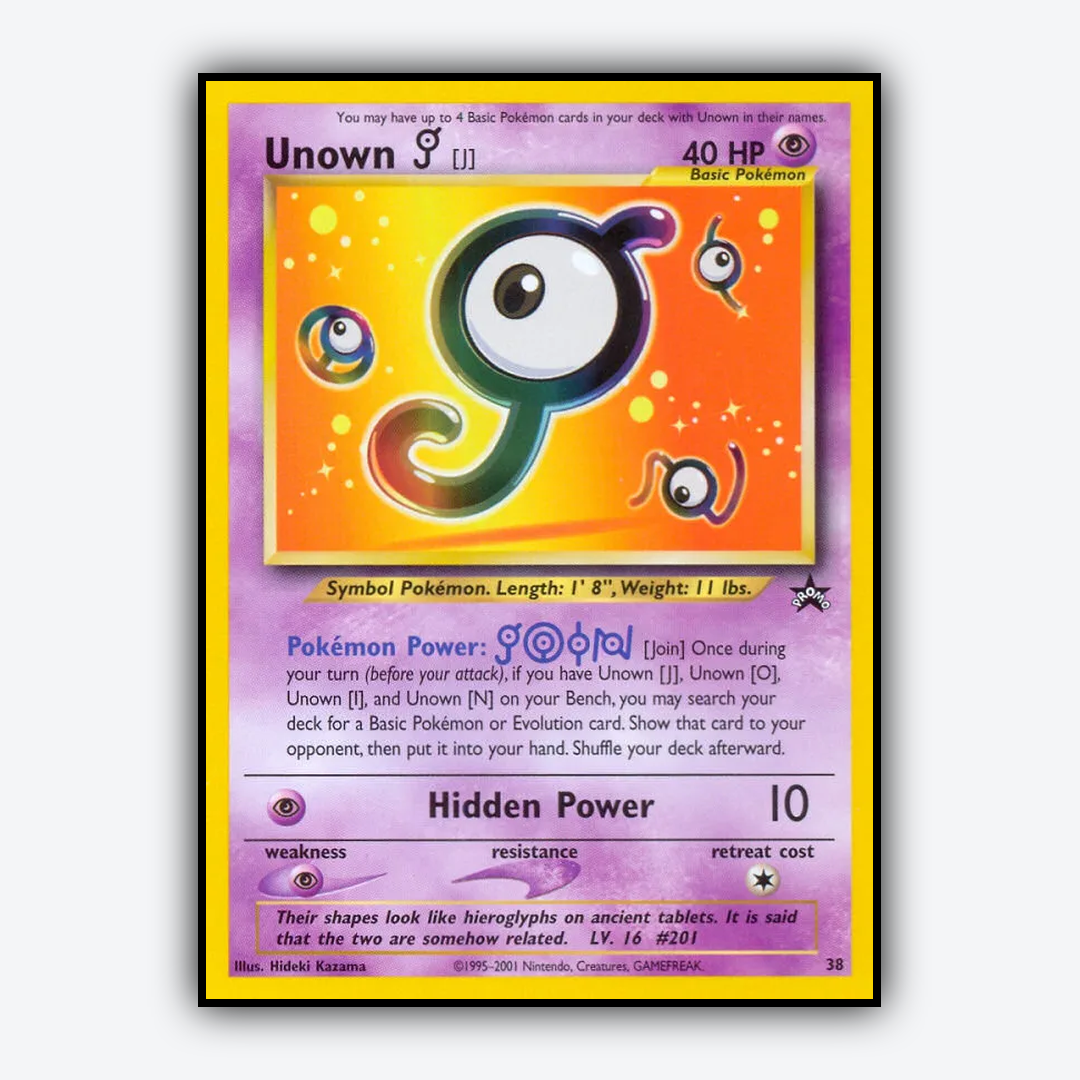 Unown [J] #38 - Wizards Black Star Promos Set - Card Rug