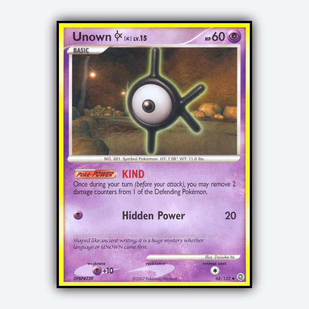 Unown K 068/132 - Secret Wonders Set - Card Rug