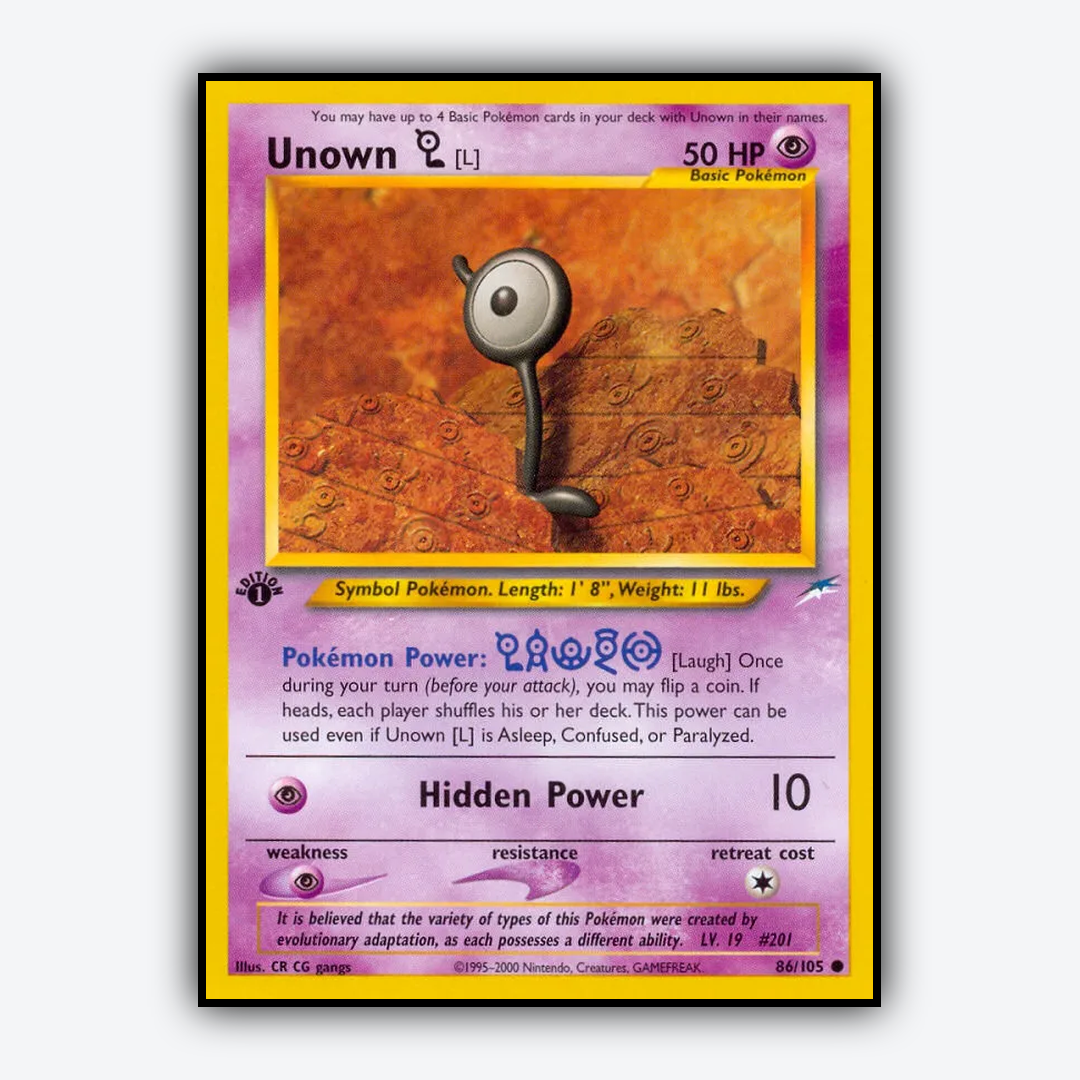 Unown [L] 086/105 - Neo Destiny Set - Card Rug