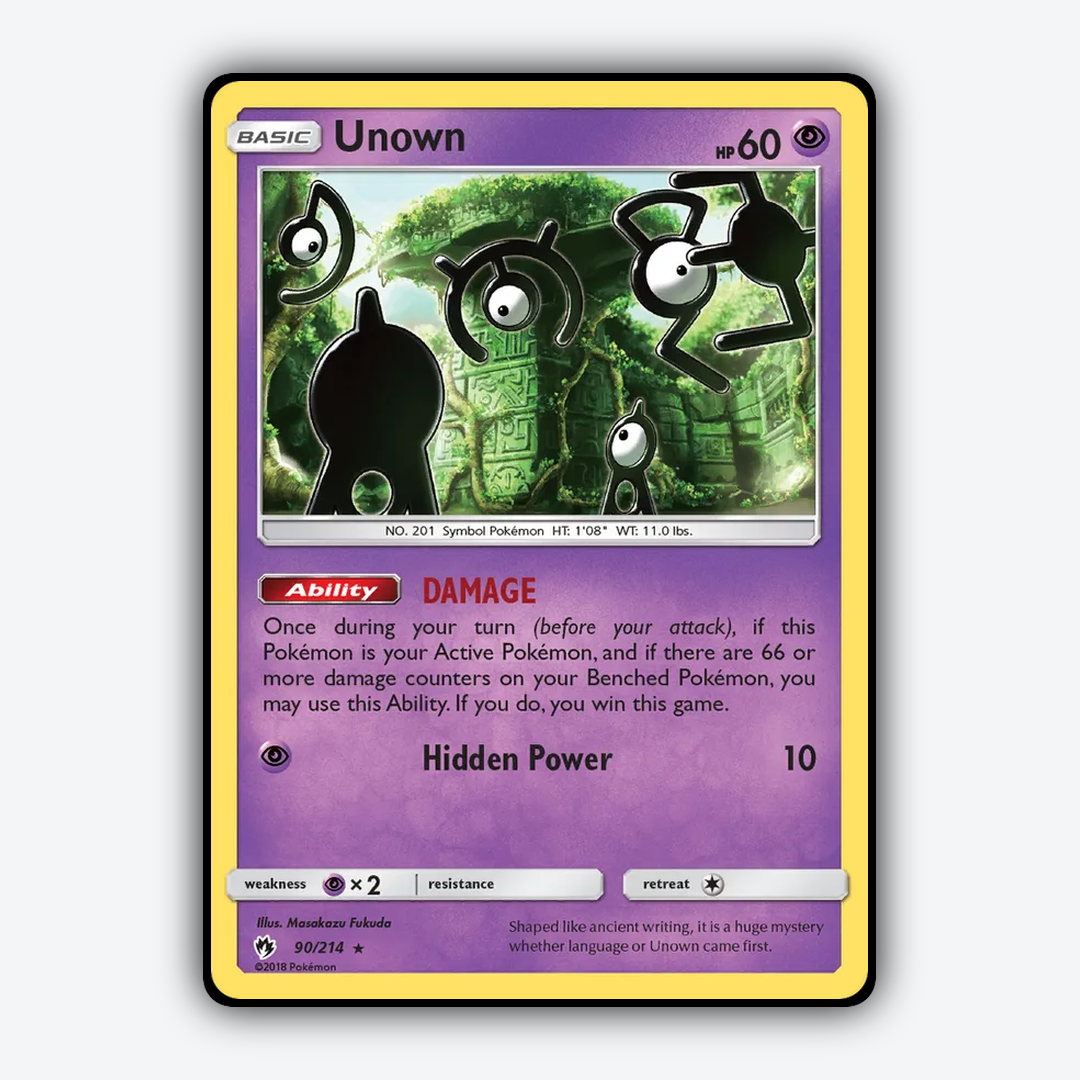 Unown 090/214 - Lost Thunder Set - Card Rug