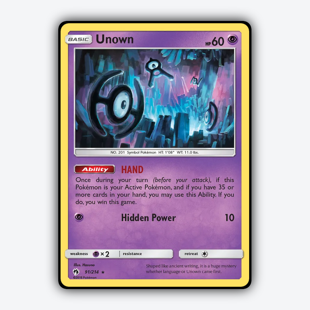 Unown 091/214 - Lost Thunder Set - Card Rug