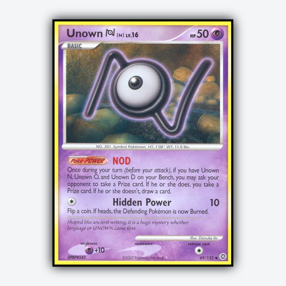 Unown N 069/132 - Secret Wonders Set - Card Rug