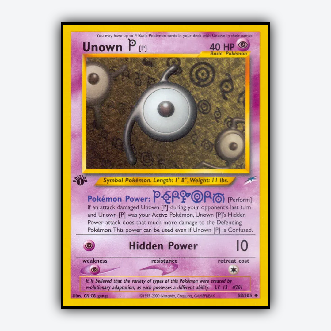 Unown [P] 058/105 - Neo Destiny Set - Card Rug