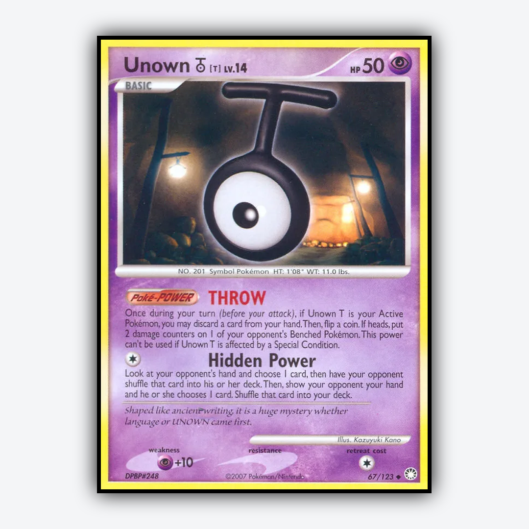 Unown T 067/123 - Mysterious Treasures Set - Card Rug