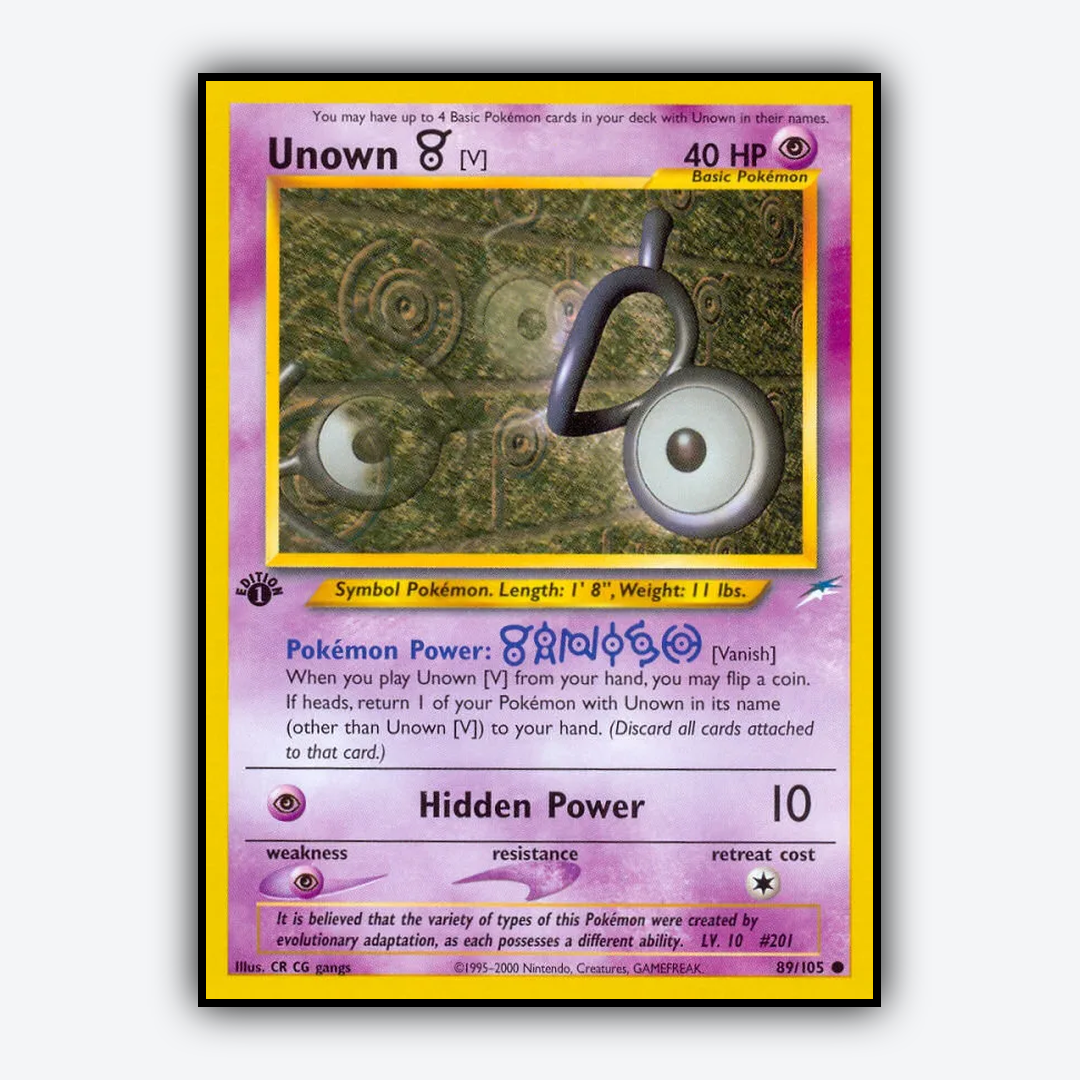 Unown [V] 089/105 - Neo Destiny Set - Card Rug