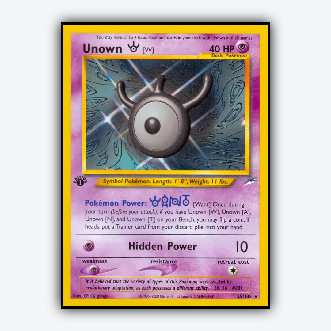 Unown [W] 029/105 - Neo Destiny Set - Card Rug