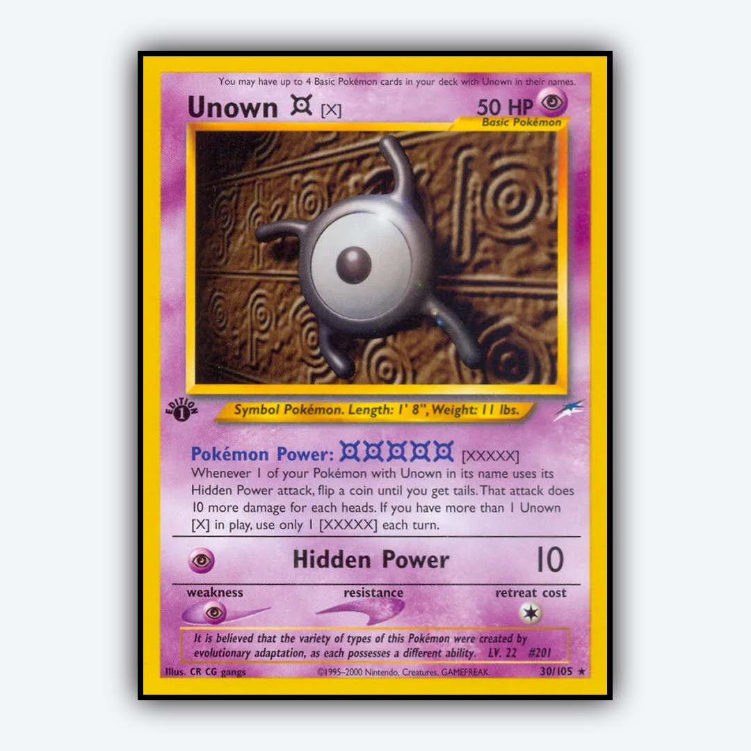 Unown [X] 030/105 - Neo Destiny Set - Card Rug