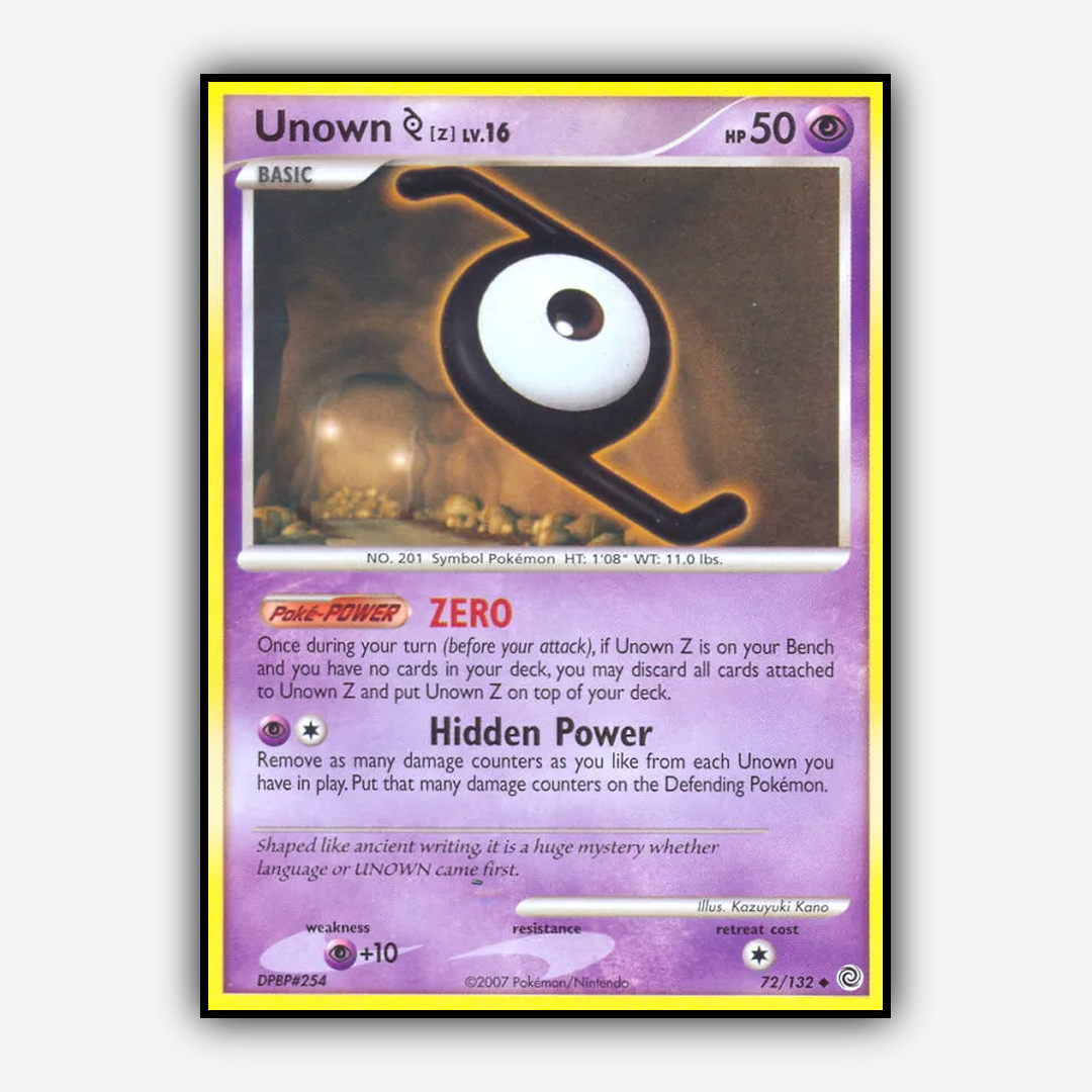 Unown Z 072/132 - Secret Wonders Set - Card Rug