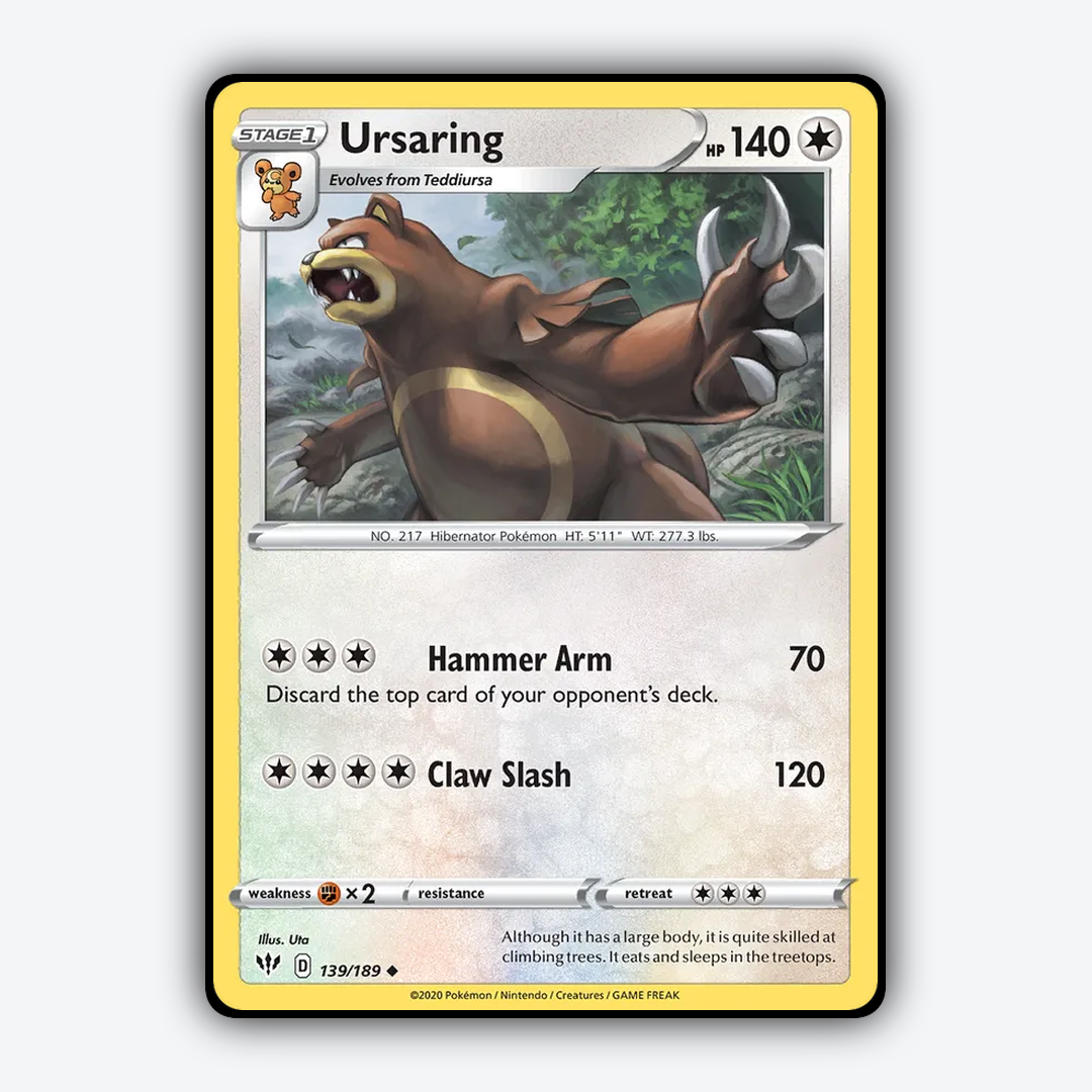 Ursaring 139/189 - Darkness Ablaze Set - Card Rug