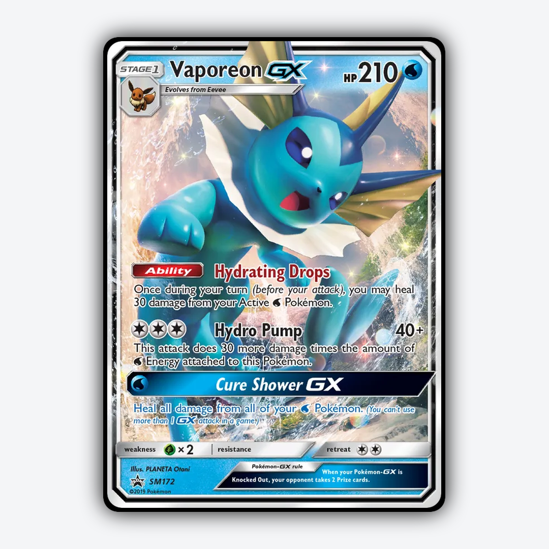 Vaporeon-GX #172 - SM Black Star Promos Set - Card Rug