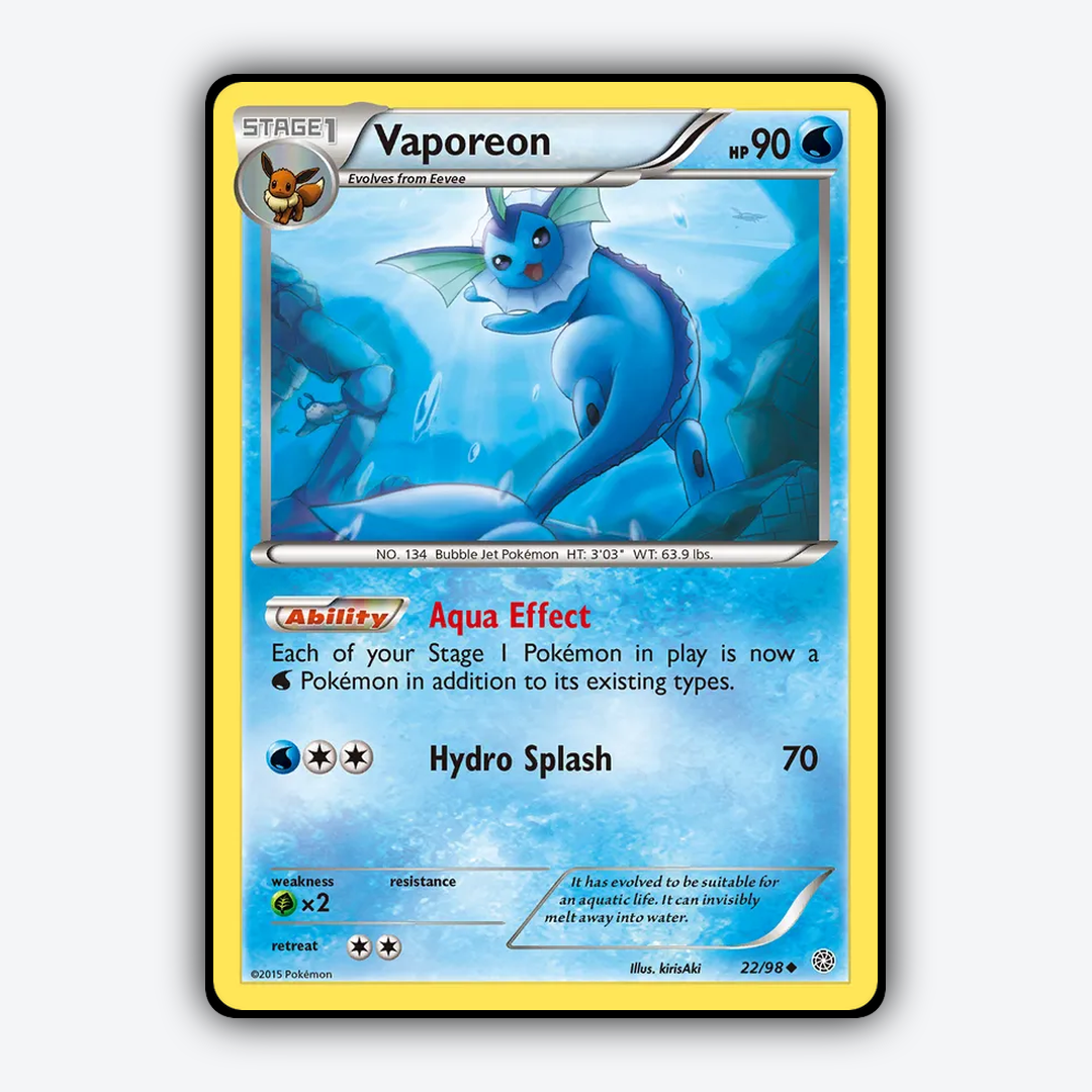 Vaporeon 022/98 - Ancient Origins Set - Card Rug