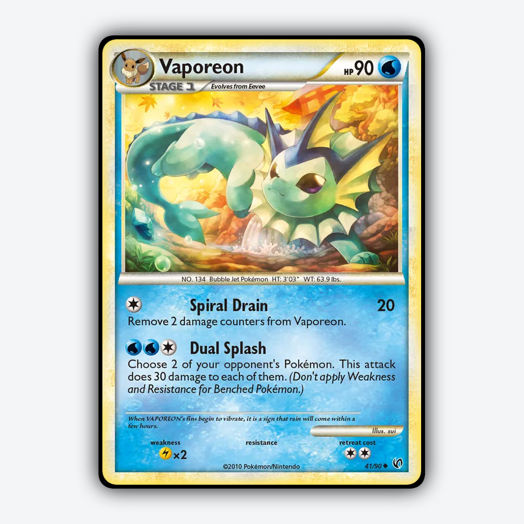 Vaporeon 041/90 - HS—Undaunted Set - Card Rug