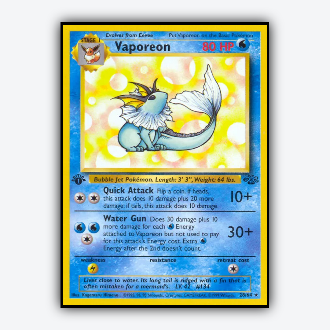 Vaporeon 028/64 - Jungle Set - Card Rug