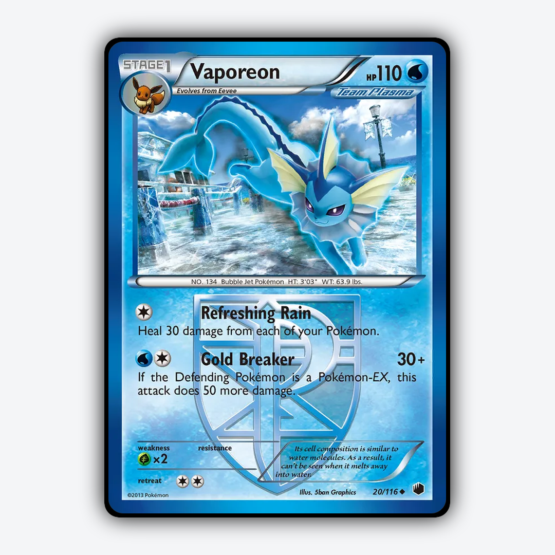 Vaporeon 020/116 - Plasma Freeze Set - Card Rug