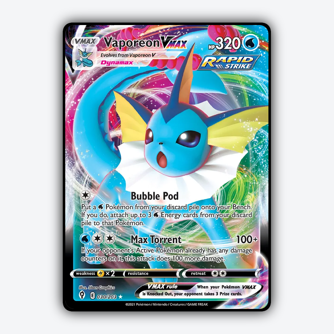 Vaporeon VMAX #30 - Evolving Skies Set - Card Rug