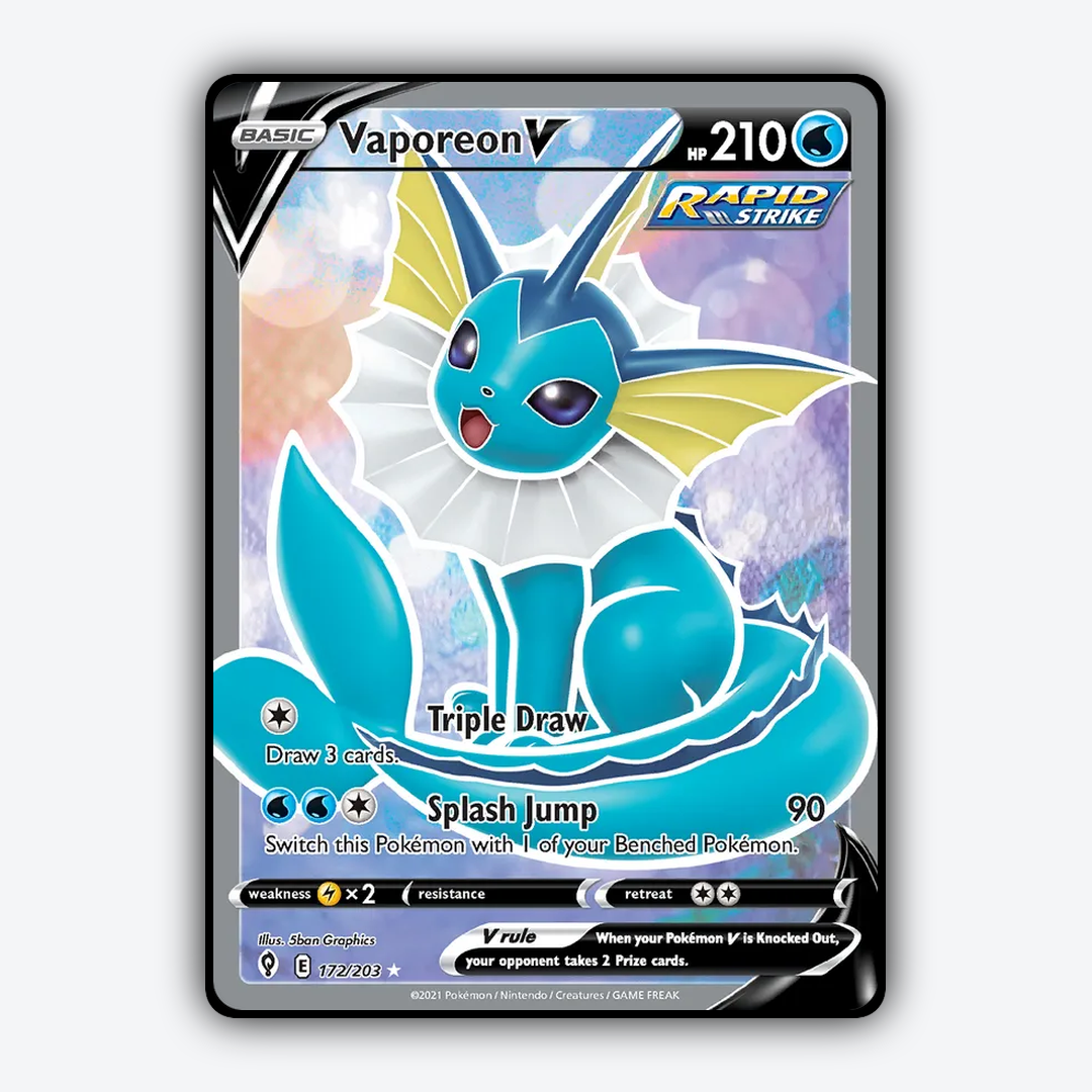 Vaporeon V #172 - Evolving Skies Set - Card Rug