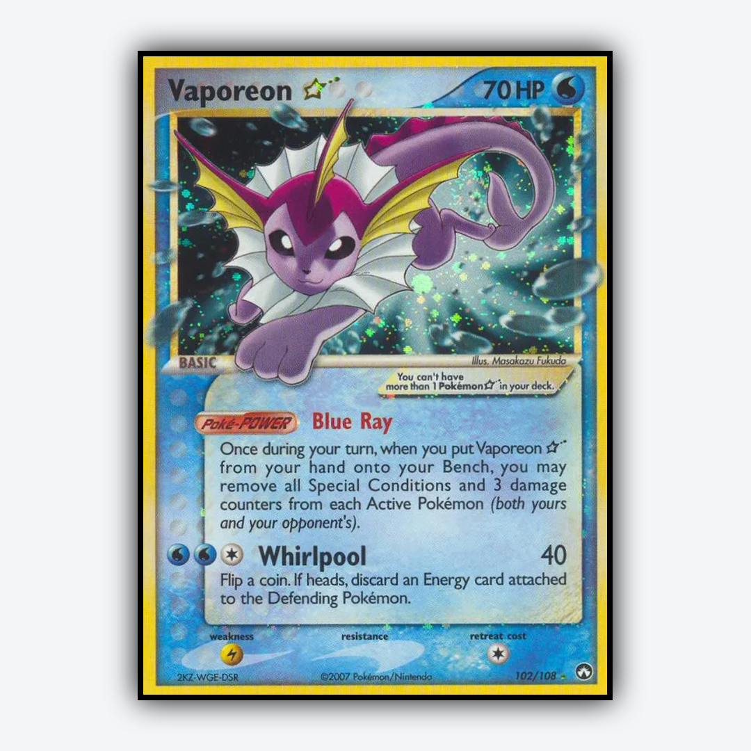 Vaporeon ★ 102/108 - Power Keepers Set - Card Rug