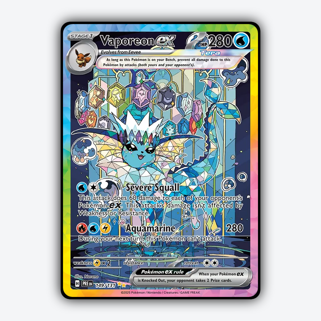 Vaporeon ex #149 - Prismatic Evolutions Set - Card Rug