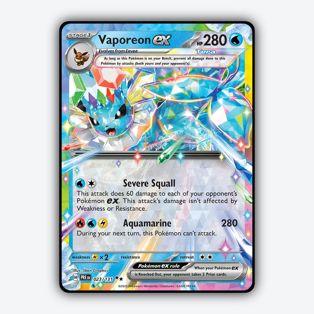 Vaporeon ex #23 - Prismatic Evolutions Set - Card Rug