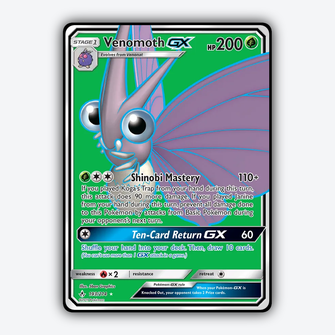 Venomoth-GX 193/214 - Unbroken Bonds Set - Card Rug