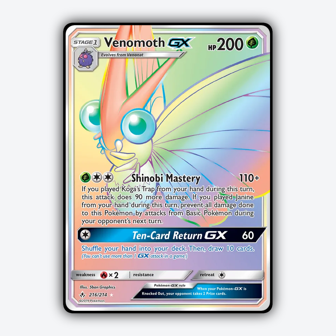 Venomoth-GX 216/214 - Unbroken Bonds Set - Card Rug