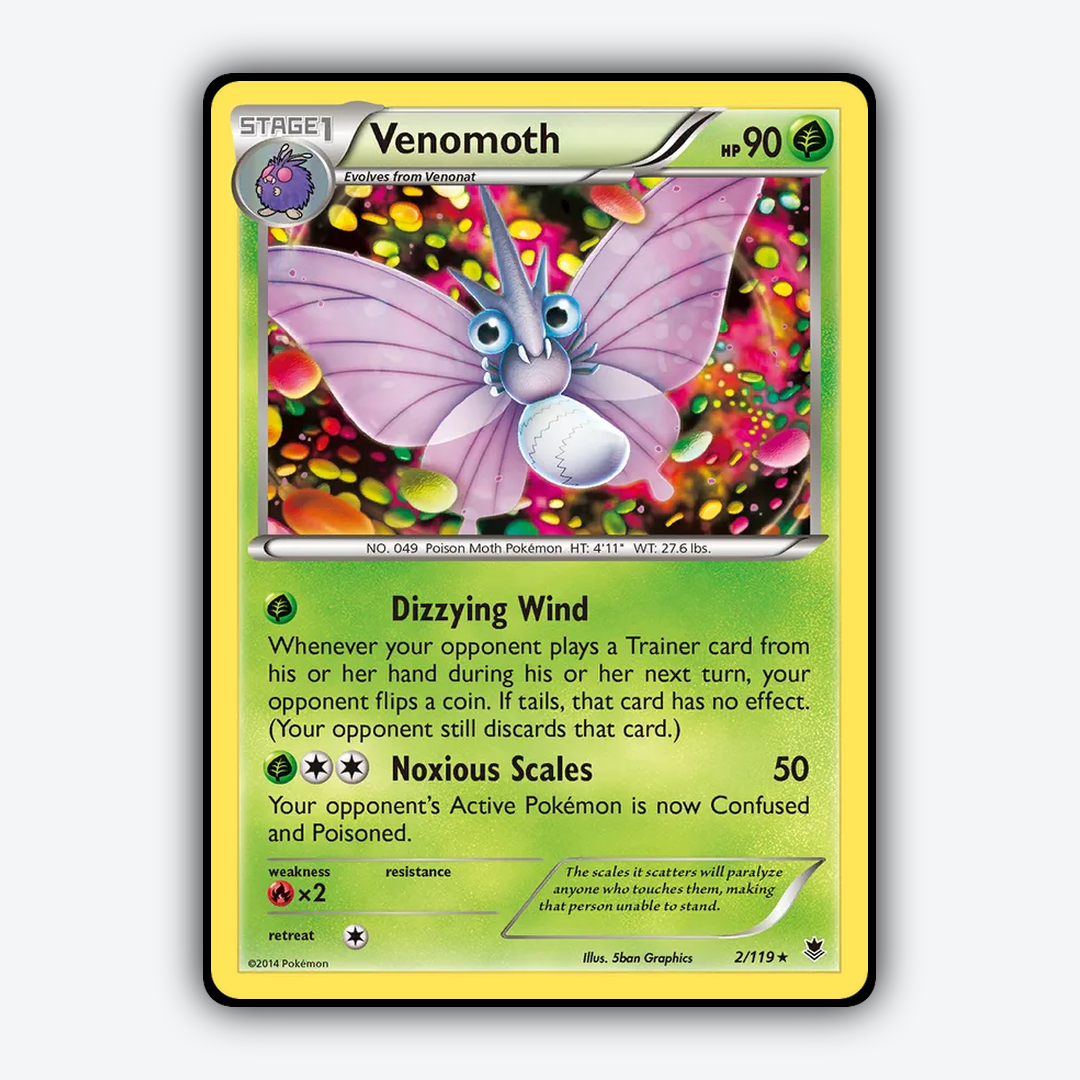 Venomoth 002/119 - Phantom Forces Set - Card Rug