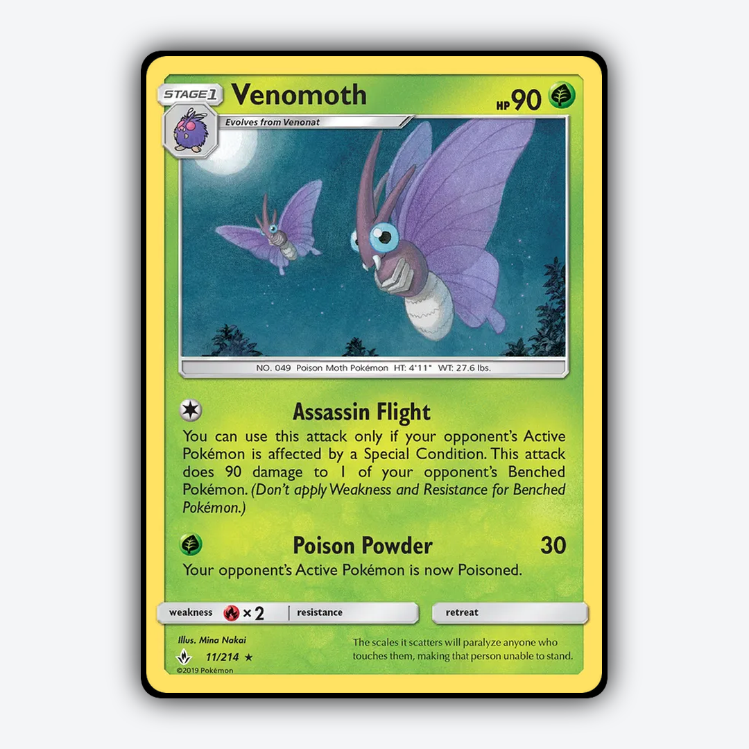 Venomoth 011/214 - Unbroken Bonds Set - Card Rug