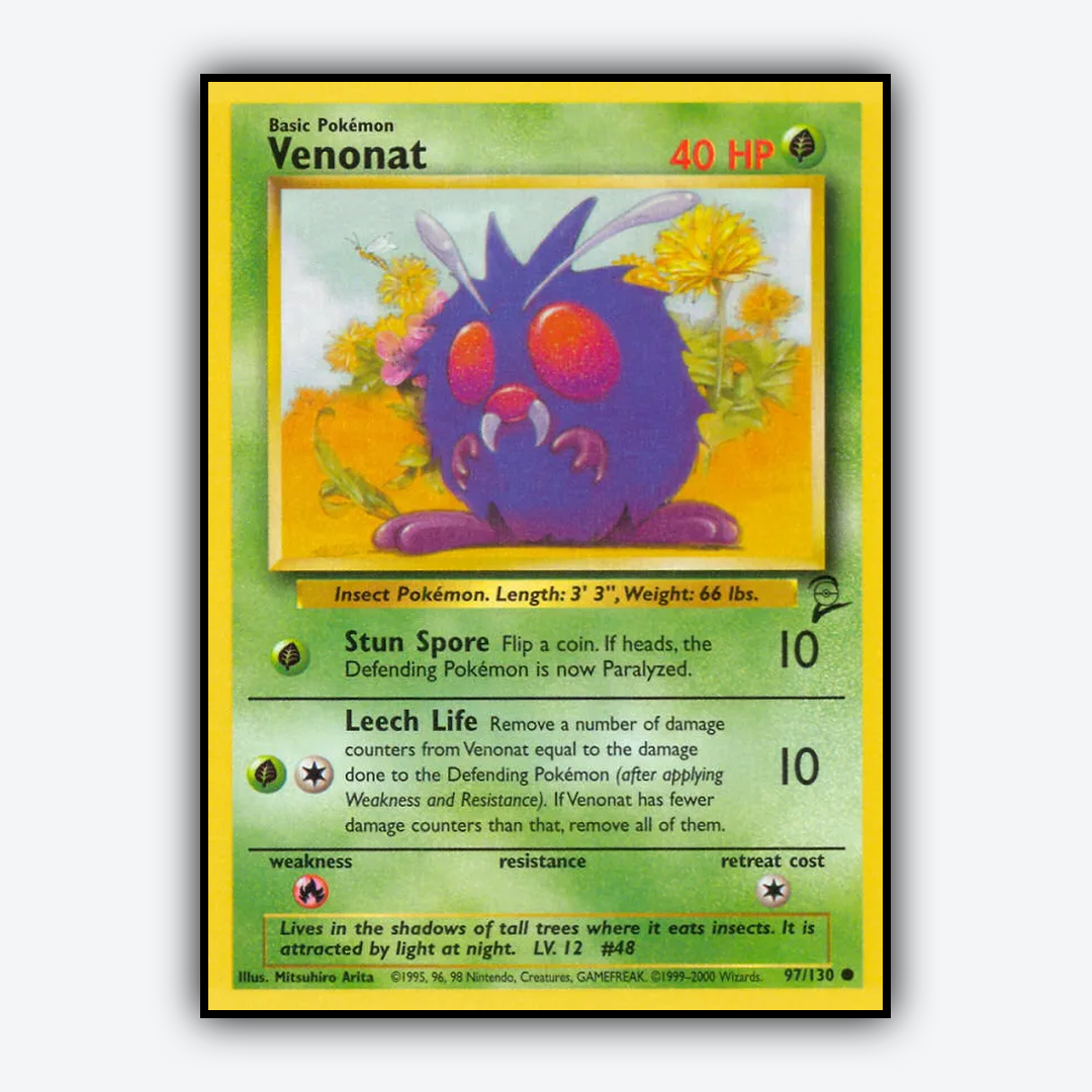 Venonat 097/130 - Base Set 2 Set - Card Rug