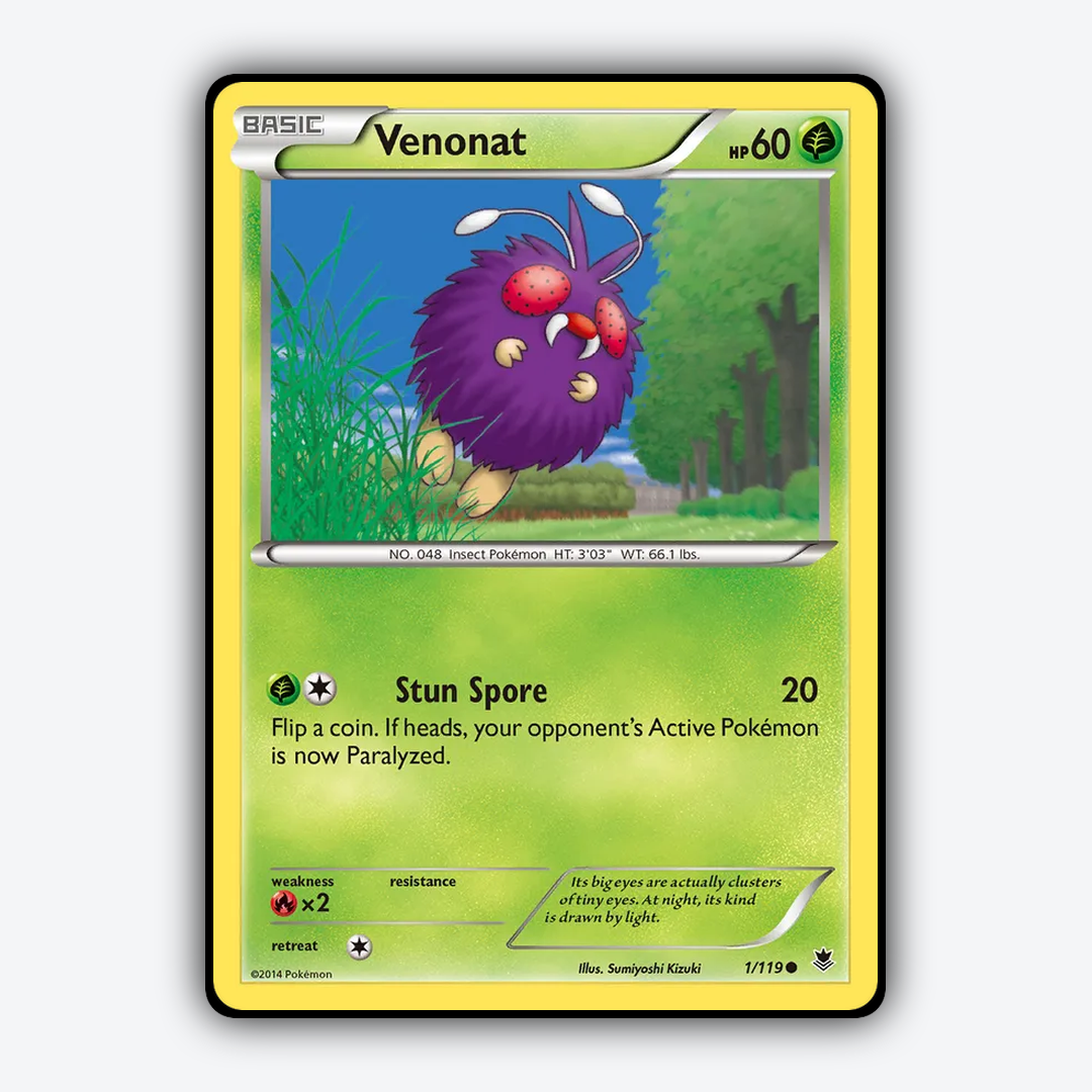 Venonat 001/119 - Phantom Forces Set - Card Rug