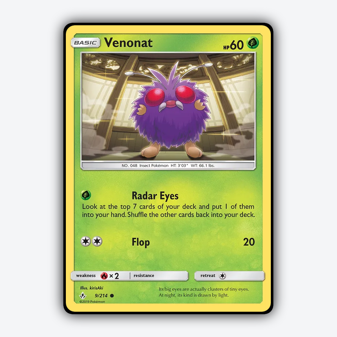 Venonat 009/214 - Unbroken Bonds Set - Card Rug