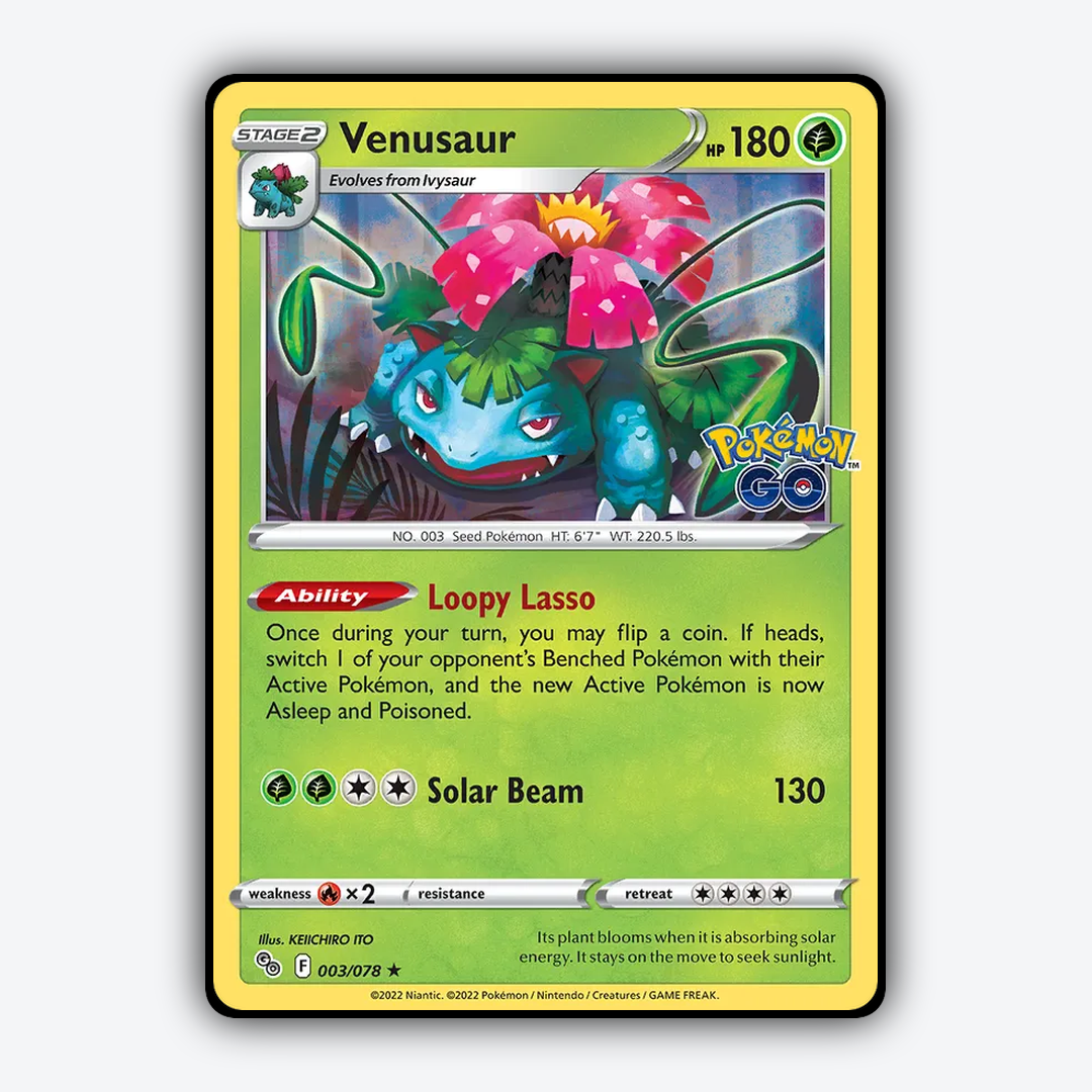 Venusaur 003/78 - Pokémon GO Set - Card Rug