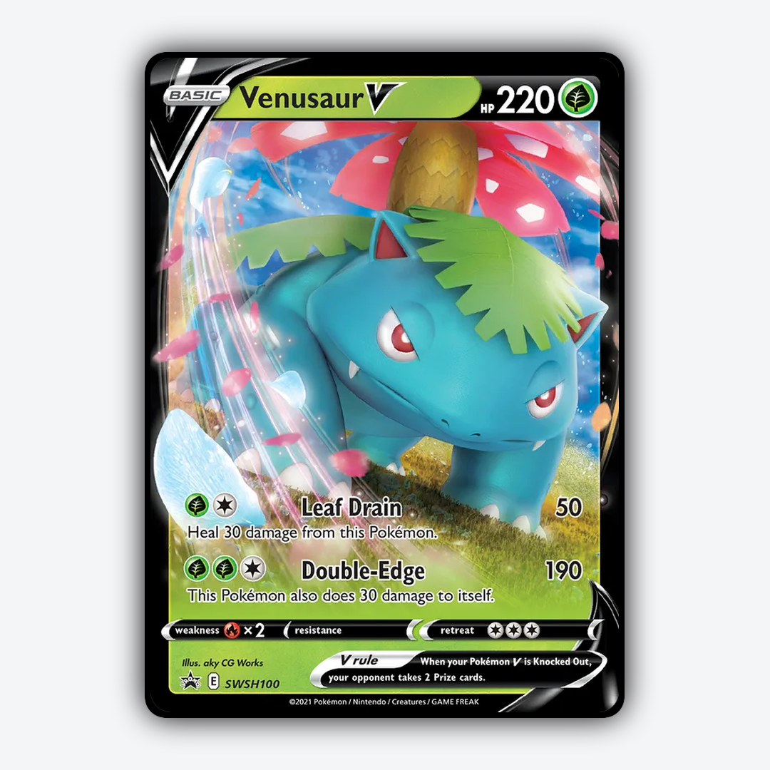 Venusaur V #100 - SWSH Black Star Promos Set - Card Rug