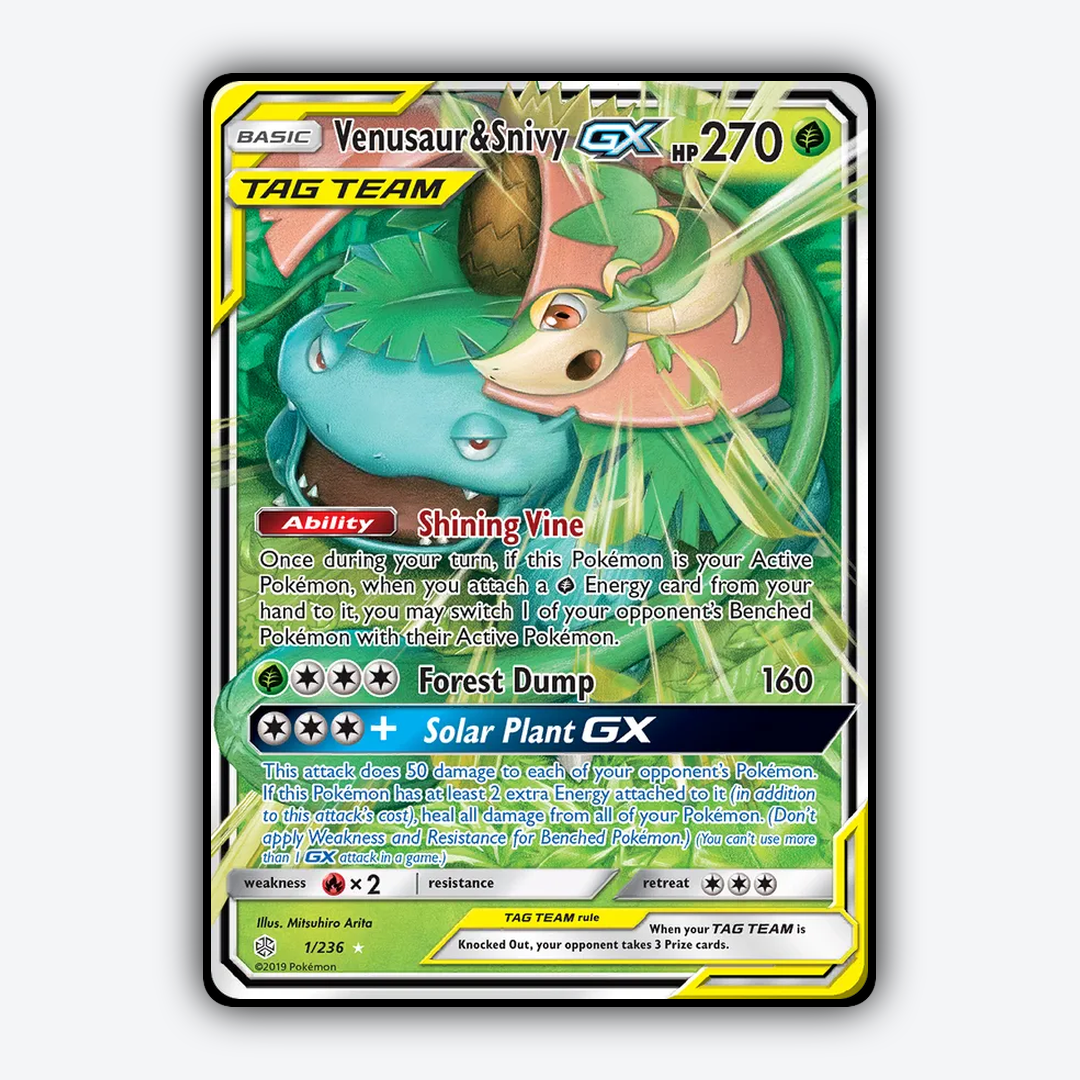 Venusaur & Snivy-GX 001/236 - Cosmic Eclipse Set - Card Rug