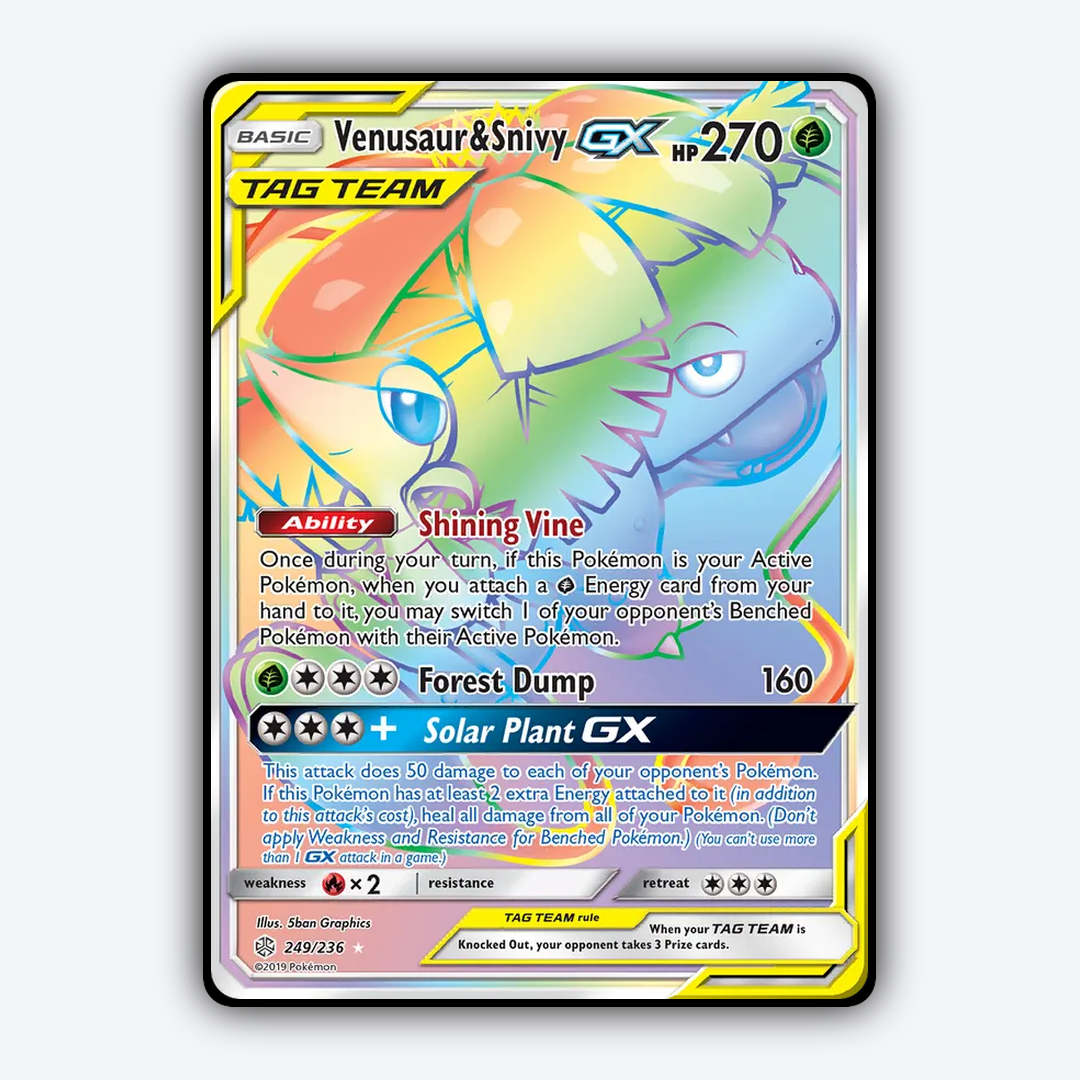 Venusaur & Snivy-GX 249/236 - Cosmic Eclipse Set - Card Rug