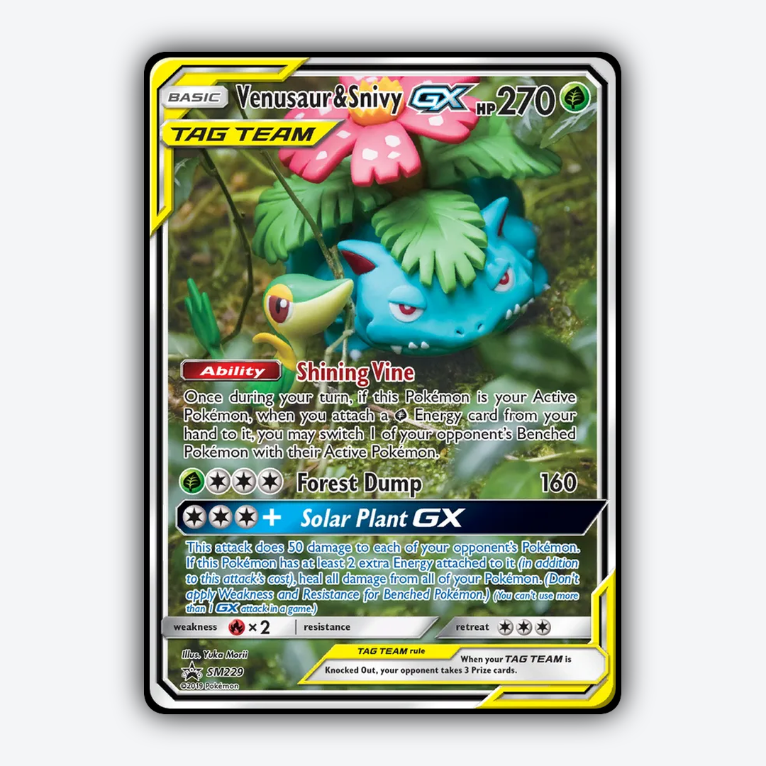 Venusaur & Snivy-GX #229 - SM Black Star Promos Set - Card Rug