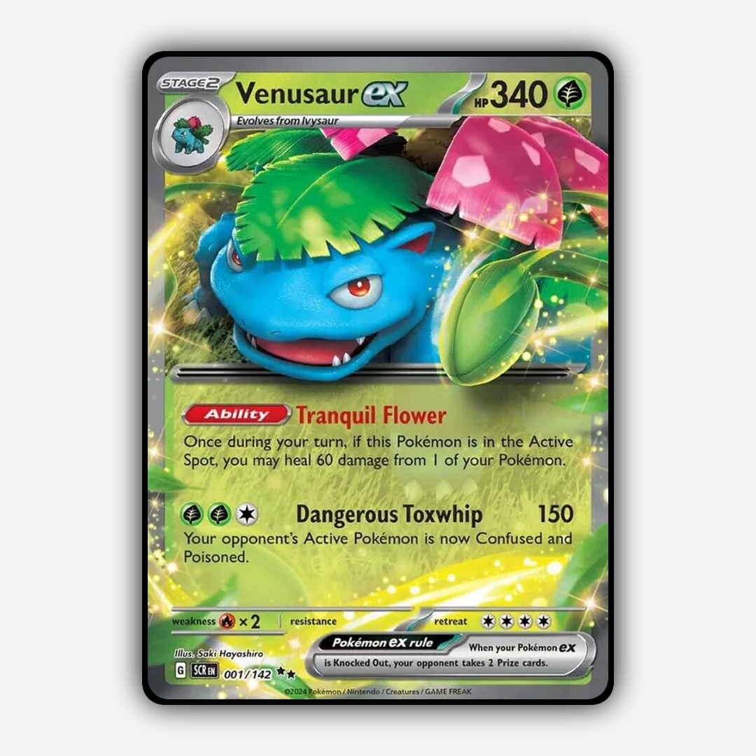Venusaur ex 001/142 - Stellar Crown Set - Card Rug