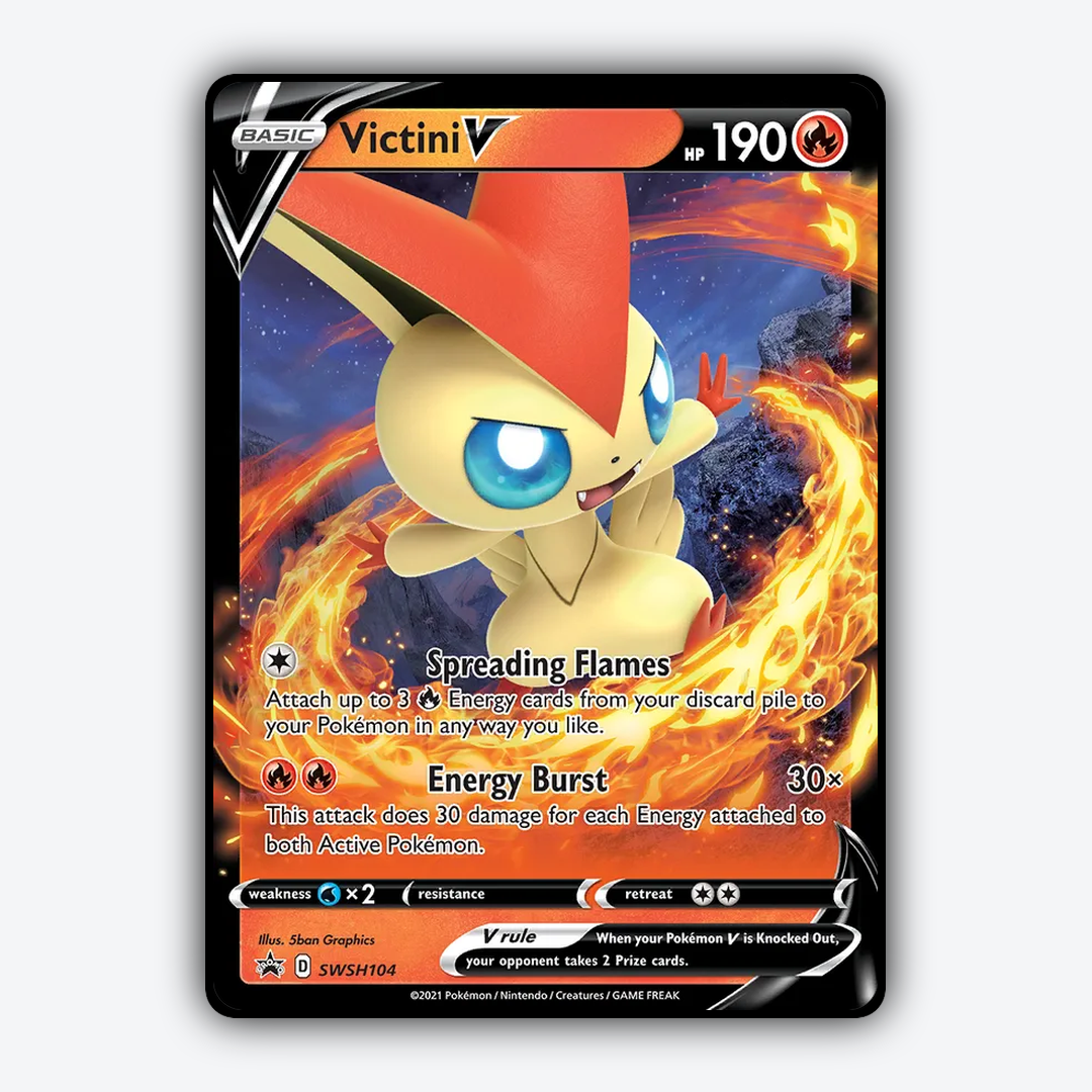 Victini V #104 - SWSH Black Star Promos Set - Card Rug