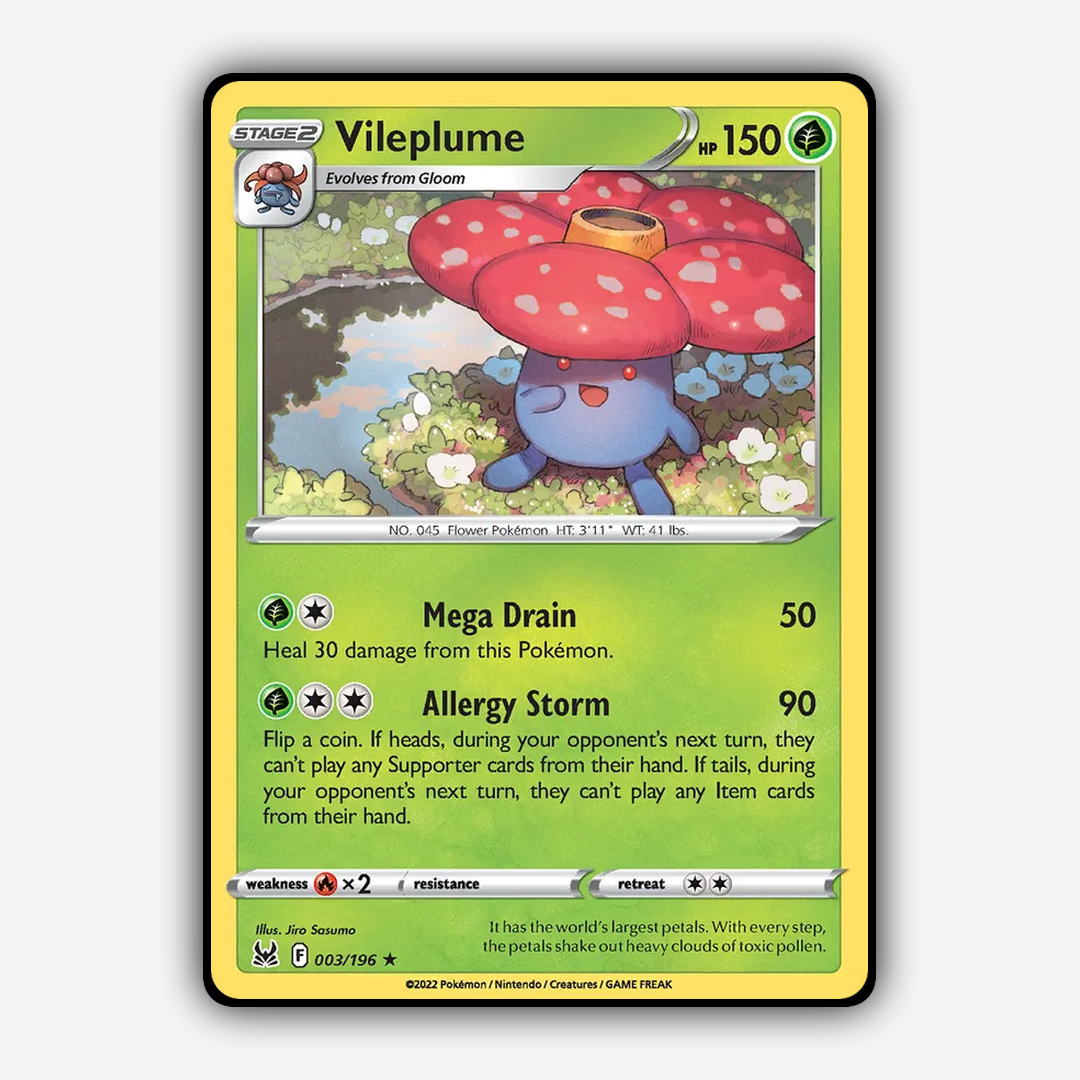 Vileplume 003/196 - Lost Origin Set - Card Rug