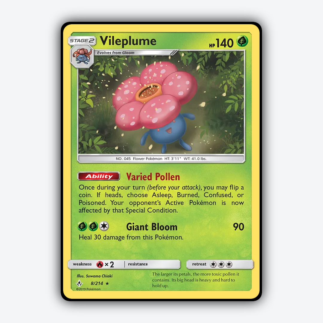 Vileplume 008/214 - Unbroken Bonds Set - Card Rug