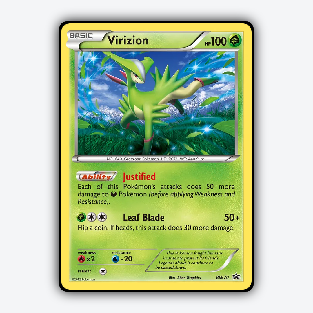 Virizion #70 - BW Black Star Promos Set - Card Rug