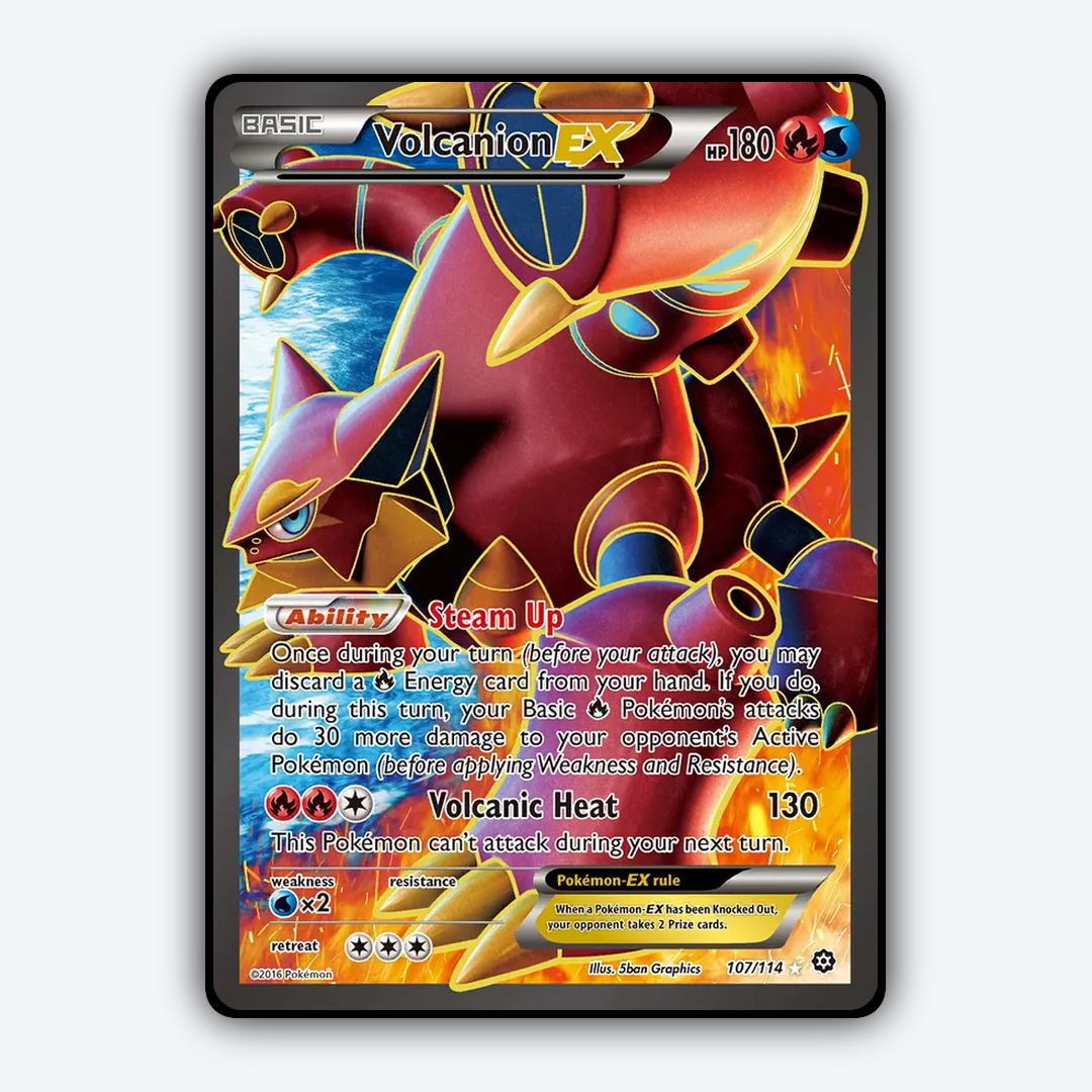 Volcanion-EX 107/114 - Steam Siege Set - Card Rug