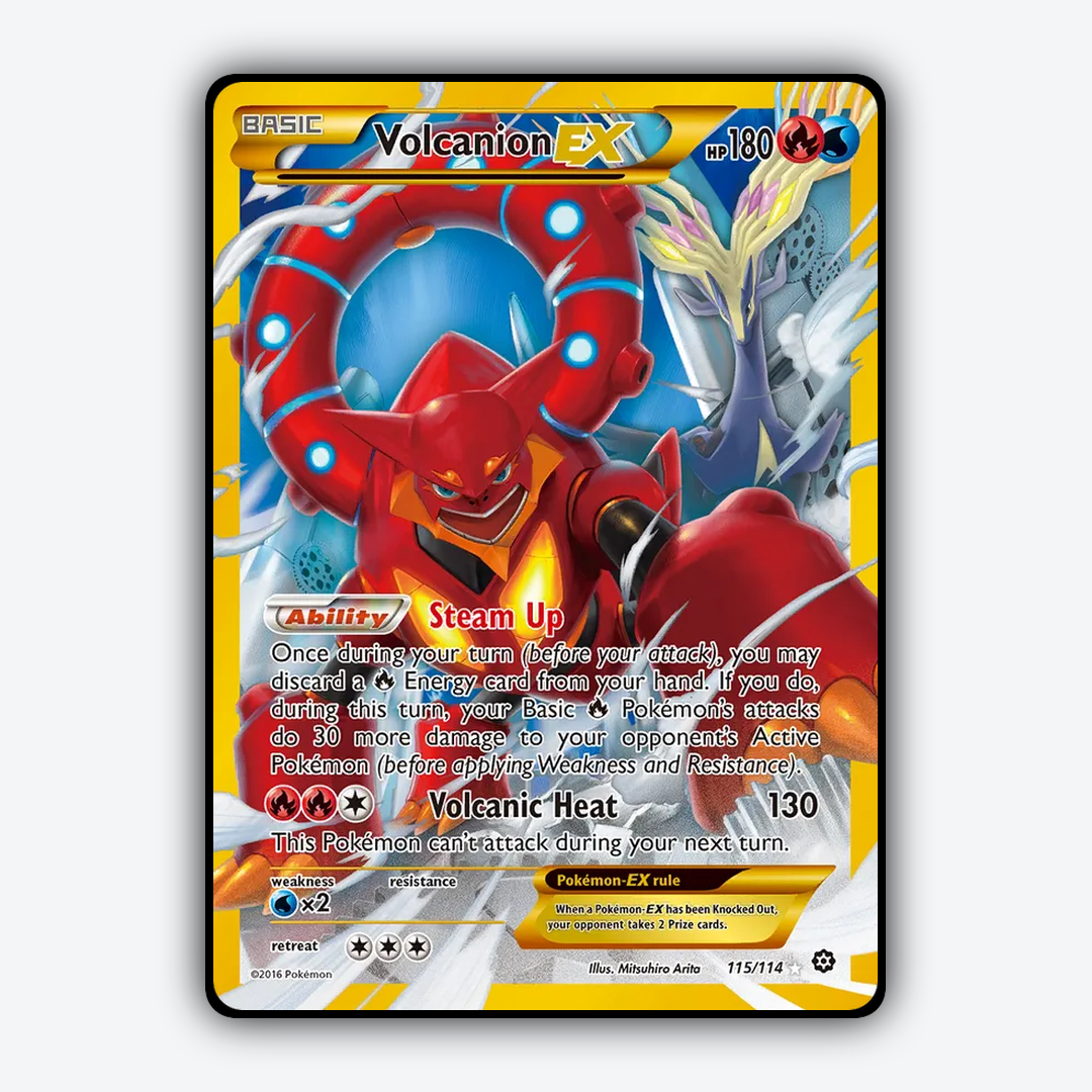 Volcanion-EX 115/114 - Steam Siege Set - Card Rug
