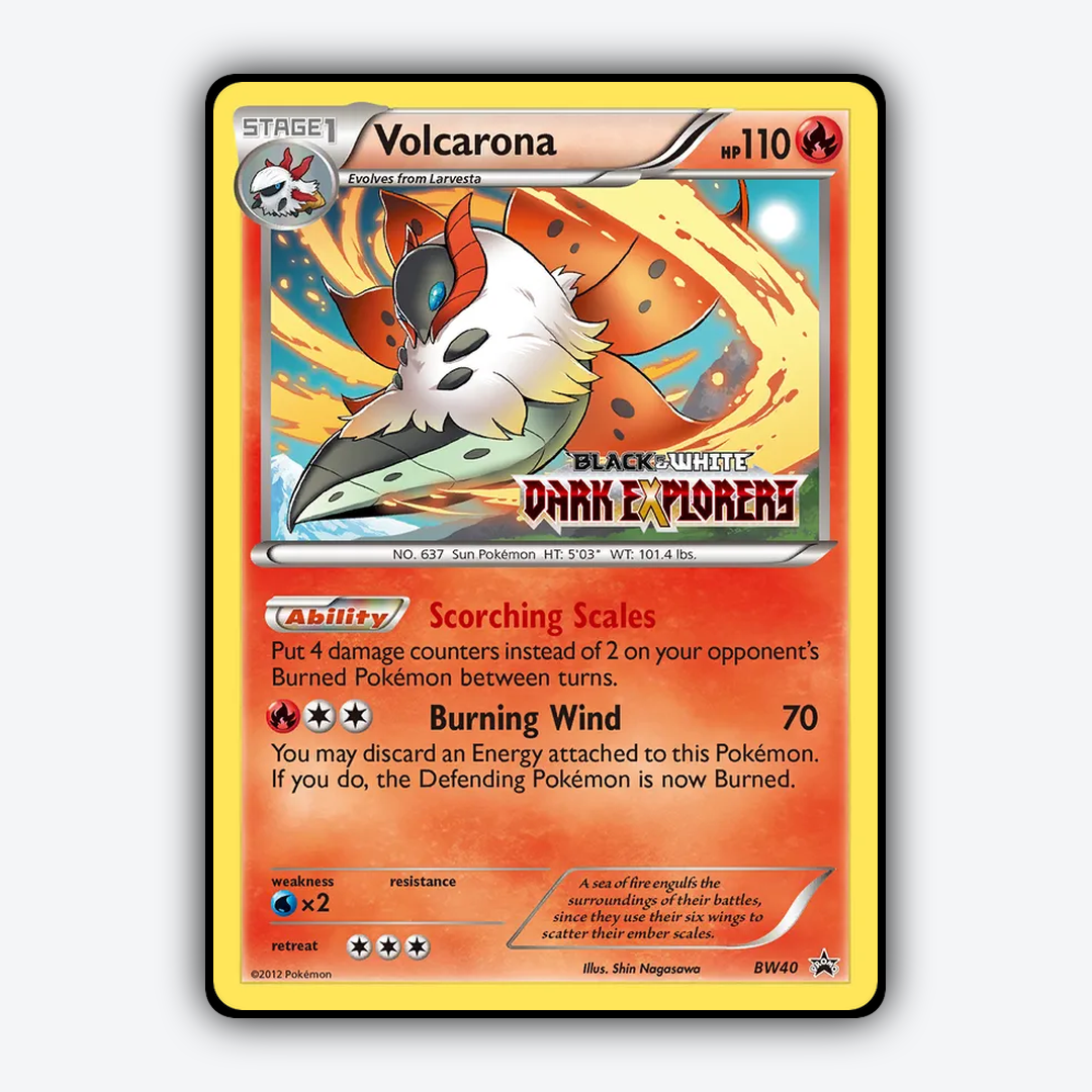 Volcarona #40 - BW Black Star Promos Set - Card Rug