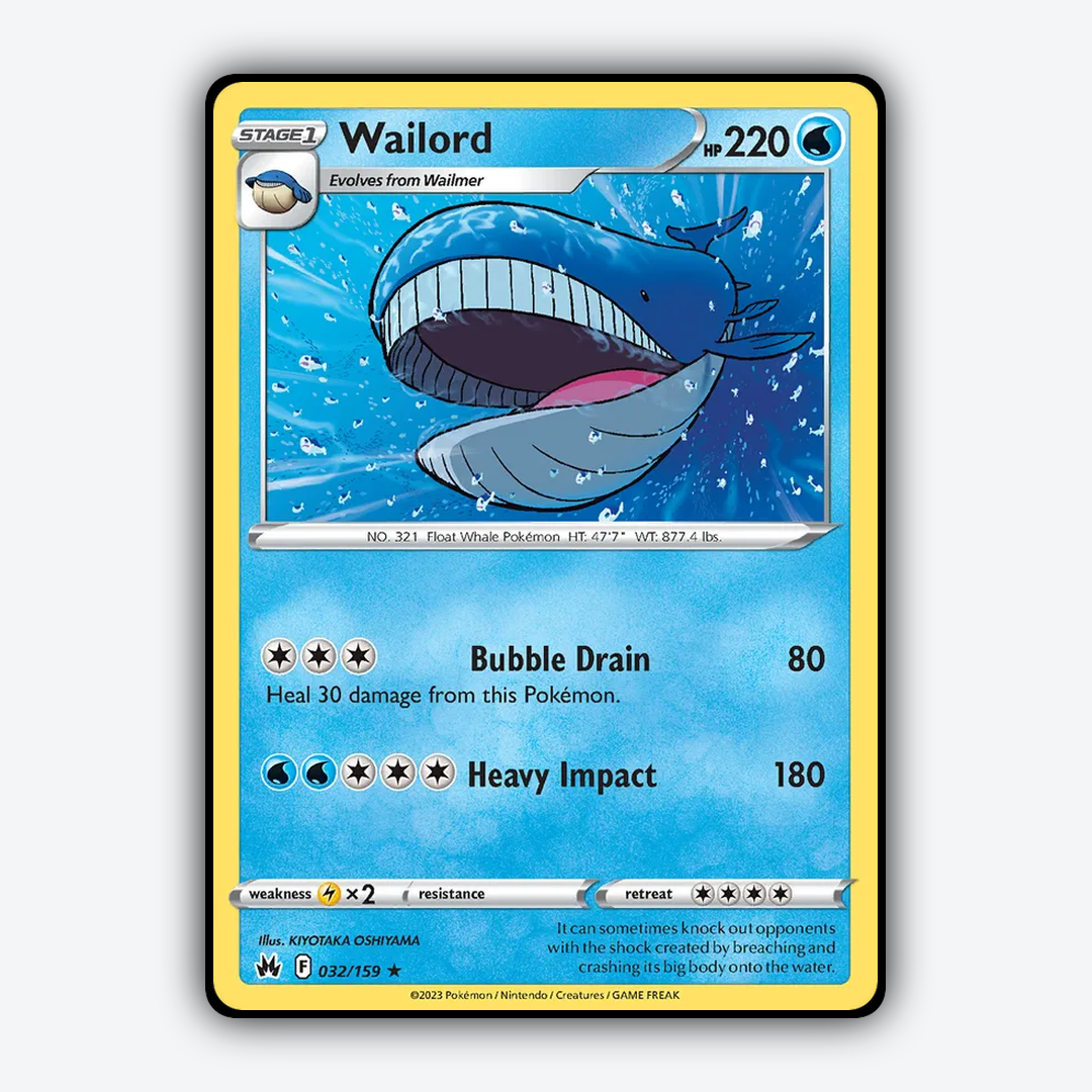 Wailord 032/159 - Crown Zenith Set - Card Rug
