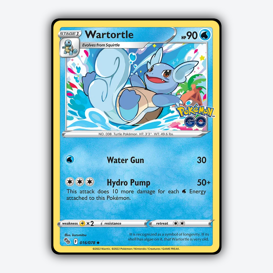 Wartortle 016/78 - Pokémon GO Set - Card Rug