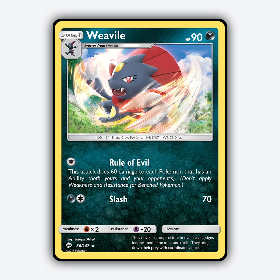 Weavile 086/147 - Burning Shadows Set - Card Rug