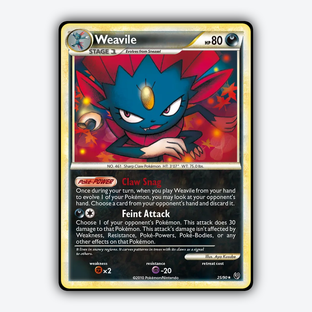 Weavile 025/90 - HS—Undaunted Set - Card Rug