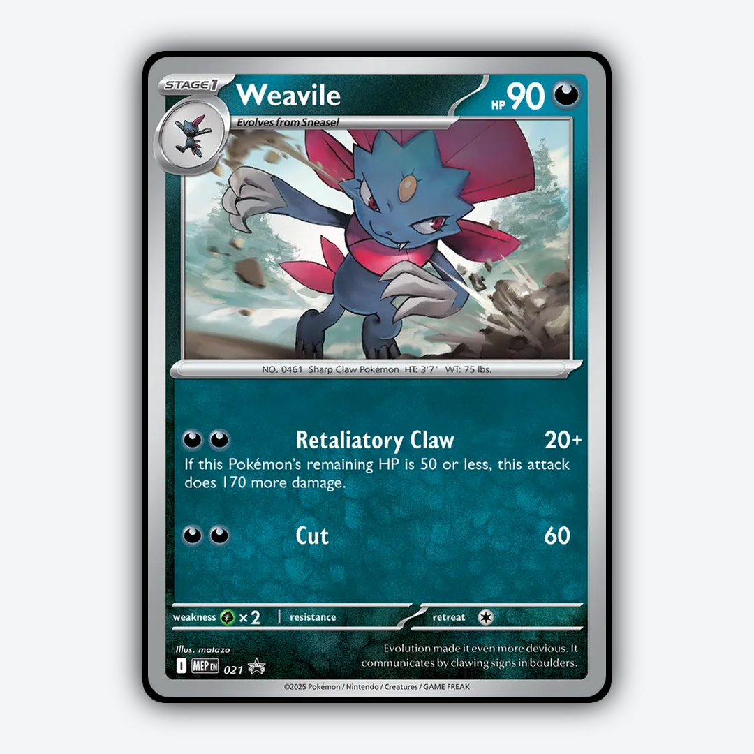 Weavile #21 - ME Black Star Promos Set - Card Rug