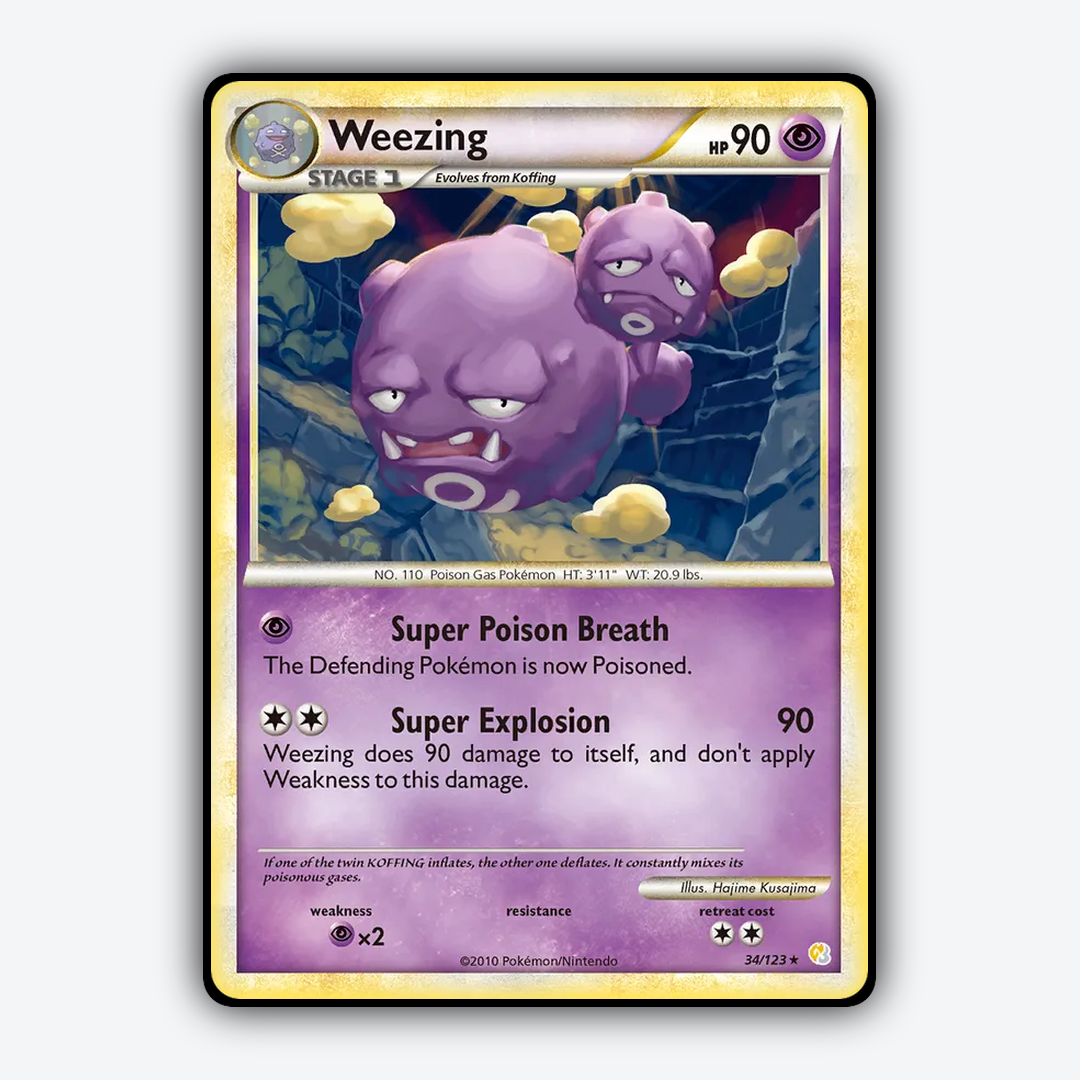 Weezing 034/123 - HeartGold & SoulSilver Set - Card Rug