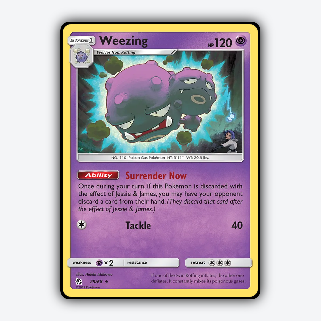 Weezing 029/68 - Hidden Fates Set - Card Rug